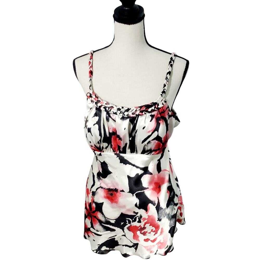 B. Wear Womens Vintage Floral Tank Top Size Medium Glam Clubwear Back-to-School